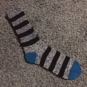 Brown and grey knit socks